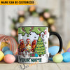 Uni Chicken Christmas Personalized Name Two Tone Mug