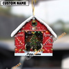 Uni Personalized Belted Galloway Christmas Barn Ornament – Custom Farm Name 2025