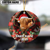 Uni Personalized Farm Name Merry Highland Farm Plaid Ornament