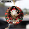 Uni Personalized Farm Name Merry Sheep Farm Plaid Ornament