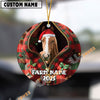 Uni Personalized Farm Name Merry Horse Farm Plaid Ornament
