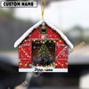 Uni Personalized Black Angus Christmas Barn Ornament – Custom Farm Name 2025