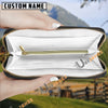 Uni Thoroughbred Never Walk Alone Custom Name 3D Leather Clutch
