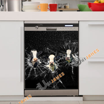 Uni Holstein Broken Glasses Dishwasher Door Cover