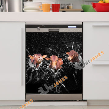 Uni Beefmaster Broken Glasses Dishwasher Door Cover