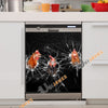 Uni Chicken Broken Glasses Dishwasher Door Cover