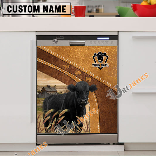 Uni Black Angus Brown Custom Name Dishwasher Door Cover