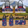 Unijames Morgan America Lover Custom Name 3D Leather Handbag