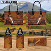 Unijames Thoroughbred Never Walk Alone Custom Name 3D Leather Handbag