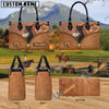 Unijames Hackney Center Zip Pattern Custom Name 3D Leather Handbag
