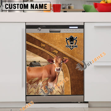 Uni Brahman Brown Custom Name Dishwasher Door Cover