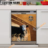 Uni Black Baldy Brown Custom Name Dishwasher Door Cover