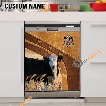 Uni Black Baldy Brown Custom Name Dishwasher Door Cover