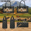 Unijames Palomino Leather Heart Pattern Custom Name 3D Leather Handbag