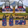 Unijames Warmblood America Lover Custom Name 3D Leather Handbag