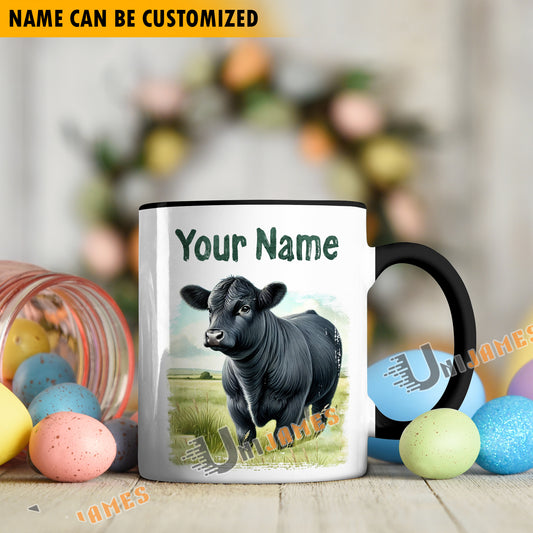 Uni Black Angus Personalized Name Two Tone Mug