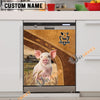 Uni Pig Brown Custom Name Dishwasher Door Cover