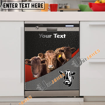 Uni Dexter Cattle Metal Pattern Custom Name Dishwasher Door Cover