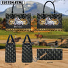 Unijames Appaloosa Leather Heart Pattern Custom Name 3D Leather Handbag