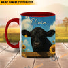 Uni Black Angus Peace Farm Personalized Name Two Tone Mug (10 Cattle Breeds)