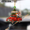 Uni Personalized Holstein Ornament – Red Christmas Truck & Farm Name Custom Shape Acrylic Ornament