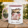 Uni Pig Funny Personalized Name Two Tone Mug