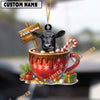 Uni Personalized Black Angus Moo-ry Christmas Cocoa Mug Acrylic Ornament