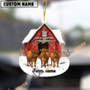 Uni Personalized Jersey Moo-ry Christmas Barn Acrylic Ornament