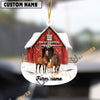 Uni Personalized Horse Moo-ry Christmas Barn Acrylic Ornament