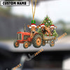 Uni Personalized Farm Tractor Christmas Ornament with Jersey & Tree Acrylic Ornament