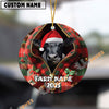 Uni Personalized Farm Name Merry Black Angus Farm Plaid Ornament