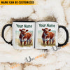 Uni Shorthorn Personalized Name Two Tone Mug