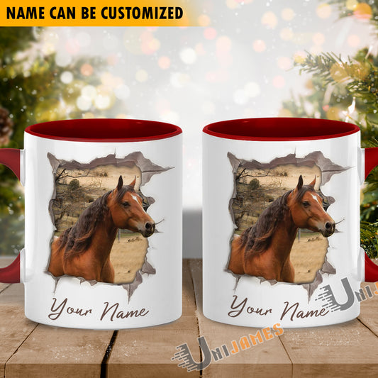 Uni Horse Funny Personalized Name Two Tone Mug