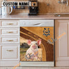 Uni Pig Brown Custom Name Dishwasher Door Cover