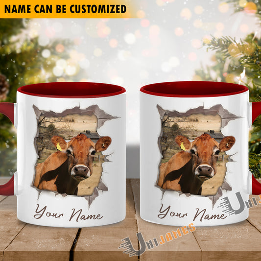 Uni Jersey Funny Personalized Name Two Tone Mug