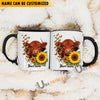 Uni Sunflower Cow Love Personalized Name Mug (10 Cattle Breeds)