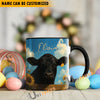 Uni Black Angus Peace Farm Personalized Name Two Tone Mug (10 Cattle Breeds)