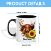 Uni Sunflower Cow Love Personalized Name Mug (10 Cattle Breeds)