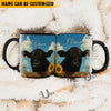 Uni Black Angus Peace Farm Personalized Name Two Tone Mug (10 Cattle Breeds)