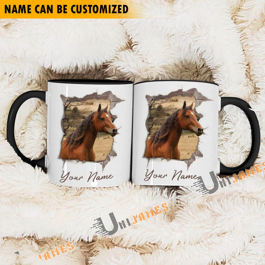 Uni Horse Funny Personalized Name Two Tone Mug