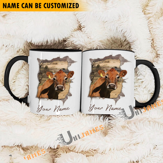 Uni Jersey Funny Personalized Name Two Tone Mug