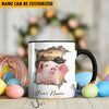 Uni Pig Funny Personalized Name Two Tone Mug