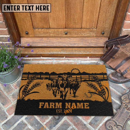 Uni Holstein Sunshine Field Custom Farm Name Custom Year Coir Doormat