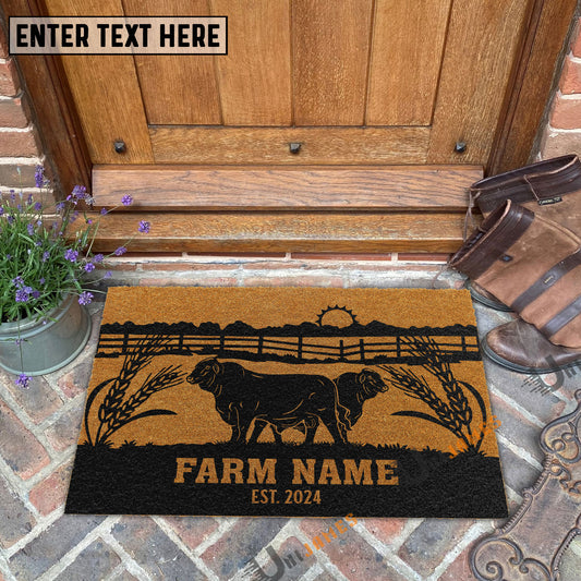 Uni Beefmaster Sunshine Field Custom Farm Name Custom Year Coir Doormat