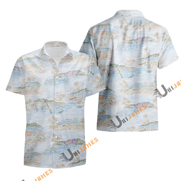 UniJames Waikiki Nostalgia - Ocean Short Sleeve Hawaiian Shirt