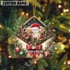 Uni Personalized Festive Cow Farm Envelope Acrylic Ornament (14 Breed Options)