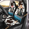 Uni Holstein Pattern Customized Name Dairy Cow Car Seat Cover Set