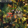 Uni Personalized Farm Tractor Christmas Ornament with Belted Galloway & Tree Acrylic Ornament