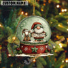 Uni Personalized Farmhouse Christmas Snow Globe Acrylic Ornament (14 Breed Options)