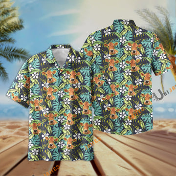 Uni Jersey Summer Blue Flowers 3D Hawaiian Shirt